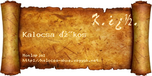 Kalocsa Ákos névjegykártya