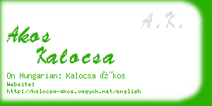 akos kalocsa business card